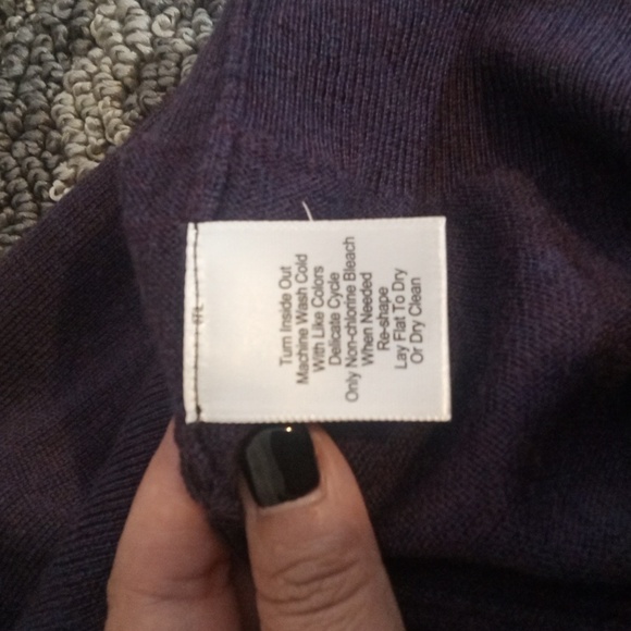 Jos. A. Bank Traveler 1/4 Zip Mens Sweater 100%merino Wool Purple Office Size M - Picture 5 of 8